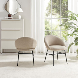 2x Nella Beige Fabric Dining Chairs - thumbnail 3