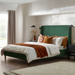 Hana Green Recycled Fabric King Bed Frame - thumbnail 1