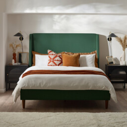 Hana Green Recycled Fabric King Bed Frame - thumbnail 2