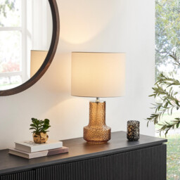 Amber Orange Glass Table Lamp - thumbnail 2
