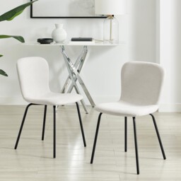 2x Asti Cream Linen Effect Dining Chairs - thumbnail 2