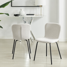 2x Asti Cream Linen Effect Dining Chairs - thumbnail 3