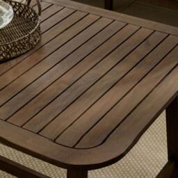 Lydiard Walnut Wood & Black 7 Seat Garden Dining Set - thumbnail 2