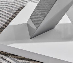 Monza 4 White/Grey Dining Table & 4 Pesaro Silver Leg Chairs - thumbnail 3