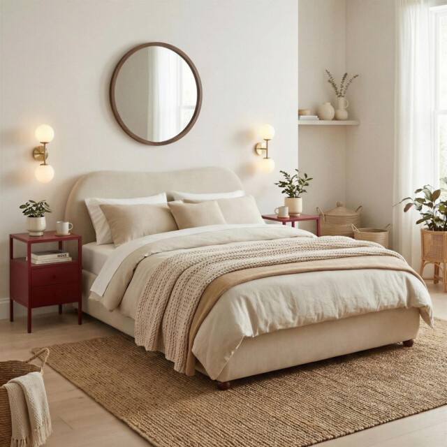 Mabel Cream Fabric Ottoman Double Bed Frame - image 1