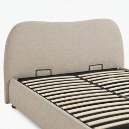 Mabel Cream Fabric Ottoman Double Bed Frame - thumbnail 3