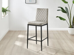 2x Milan Cappuccino Beige Velvet Counter Stools Black Legs - thumbnail 4