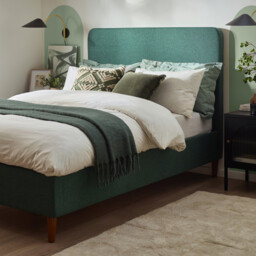 Romy Green Recycled Fabric Double Bed Frame - thumbnail 3