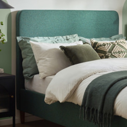 Romy Green Recycled Fabric Double Bed Frame - thumbnail 4