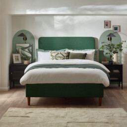 Romy Green Recycled Fabric Double Bed Frame - thumbnail 2