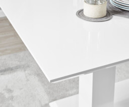Imperia 6 White Dining Table and 6 Pesaro Black Leg Chairs - thumbnail 3