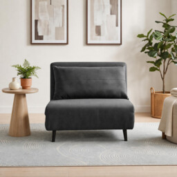 Bobby Dark Grey Fabric Single Folding Sofa Bed - thumbnail 2