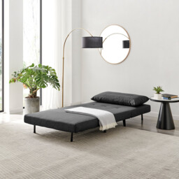 Bobby Dark Grey Fabric Single Folding Sofa Bed - thumbnail 3