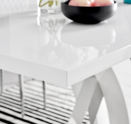 Atlanta 6 White Dining Table and 6 Nora Silver Leg Chairs - thumbnail 4