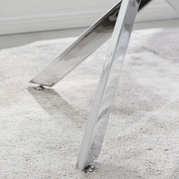 Leonardo Glass and Chrome Dining Table & 4 Falun Silver Leg Chairs - thumbnail 4