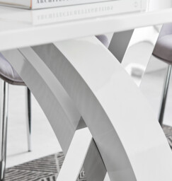 Atlanta 4 White Dining Table and 4 Milan Black Leg Chairs - thumbnail 4