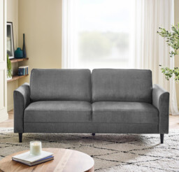 Logan Silver Grey Fabric 3 Seater Sofa - thumbnail 2