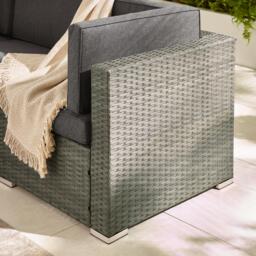 Furniturebox Orlando & 8 Seat Modular Garden Sofa, Rattan in Grey - Size: 72x75x72 cm - thumbnail 6