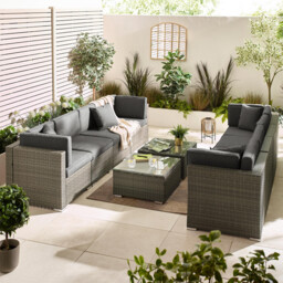Orlando Grey Rattan & Grey 8 Seat Modular Garden Sofa - thumbnail 3