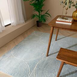 Swirl Multicolour Rug Blue