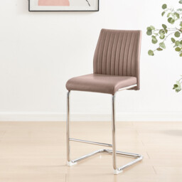 2x Lorenzo Cappuccino Beige Faux Leather Counter Stools - thumbnail 4