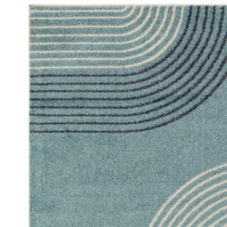 Retro Blue & Yellow Arches Rug - thumbnail 4
