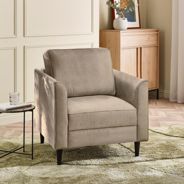 Logan Beige Fabric Armchair - image 1