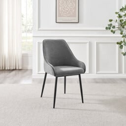 2x Beaumont Grey Fabric Dining Chairs - thumbnail 4
