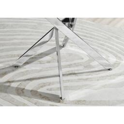 Furniturebox Novara Round White High Gloss and Silver 4- 6 Seater Dining Table, Metal in White/Silver - Size: 120x75x120 cm - thumbnail 6