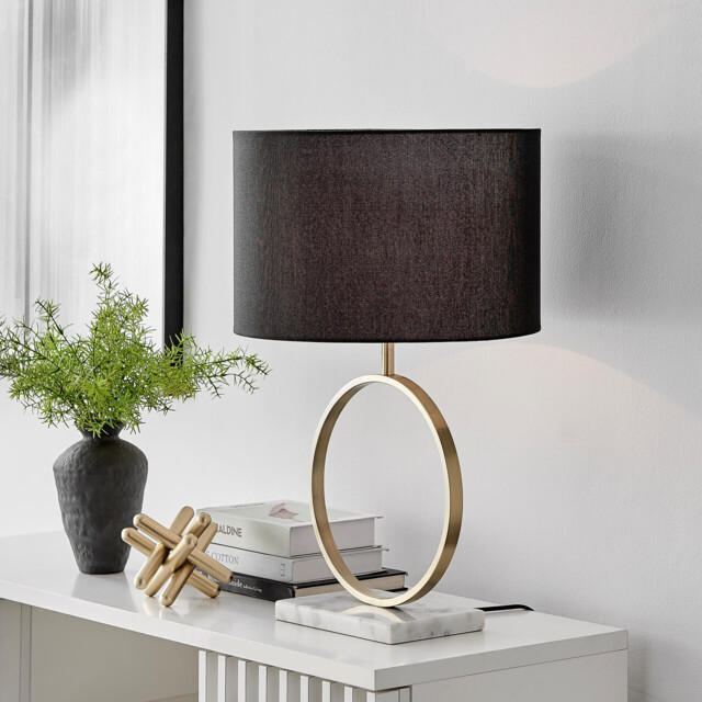 Saffron Black and Marble Table Lamp - image 1