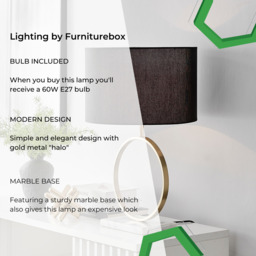 Saffron Black and Marble Table Lamp - thumbnail 3