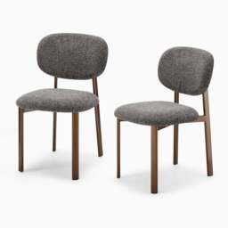 Furniturebox Santorini Round Wood Effect Dining Table 4 Grey Mirelle Chairs, Polyester in Charcoal - Size: 48x81x57.5 cm - thumbnail 9