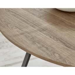 Furniturebox Santorini Round Wood Effect Dining Table 4 Grey Mirelle Chairs, Polyester in Charcoal - Size: 48x81x57.5 cm - thumbnail 5