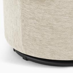 Furniturebox Liode Cream Fabric Round Swivel Accent Chair, Polyester in Cream/Black - Size: 73.5x78x71.5 cm - thumbnail 9