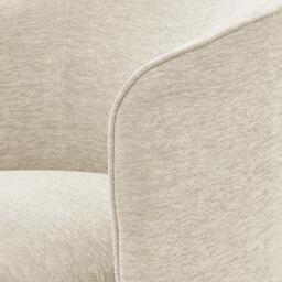 Furniturebox Liode Cream Fabric Round Swivel Accent Chair, Polyester in Cream/Black - Size: 73.5x78x71.5 cm - thumbnail 7