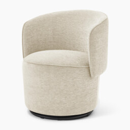 Liode Cream Fabric Round Swivel Accent Chair - thumbnail 4