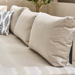 Riviera Grey Metal Modular 4 Seat Corner Garden Sofa Day Bed - thumbnail 4