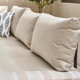 Furniturebox Riviera Grey Modular 4 Seat Corner Garden Sofa Day Bed, Metal in Grey/Cream - Size: 177x72x75 cm - thumbnail 6