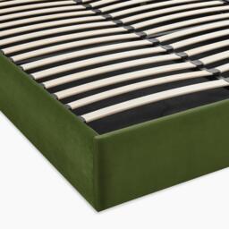 Furniturebox Amelie Ottoman King Size Bed Frame, Velvet in Green - Size: 158x106x212 cm - thumbnail 8