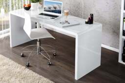Furniturebox Enzo High Gloss Desk, Engineered Wood in White - Size: 120x76x60 cm - thumbnail 3
