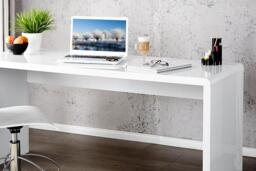 Furniturebox Enzo High Gloss Desk, Engineered Wood in White - Size: 120x76x60 cm - thumbnail 5
