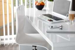 Furniturebox Enzo High Gloss Desk, Engineered Wood in White - Size: 120x76x60 cm - thumbnail 2