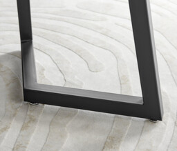 Carson Rectangular White Marble Effect and Black Metal 6 Seater Dining Table - thumbnail 4
