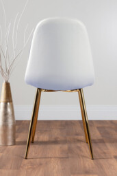 Imperia 4 Modern White High Gloss Dining Table And 4 Corona Gold Chairs Set - thumbnail 4