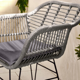 Belize Grey Rattan 2 Seat Garden Bistro Set - thumbnail 3