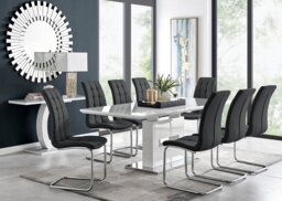 Arezzo Large Extending Dining Table and 8 Murano Chairs - thumbnail 1