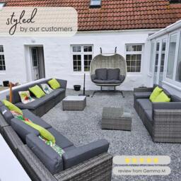 Furniturebox Orlando & 10 Seat Modular Garden Sofa, Rattan in Grey - Size: 72x75x72 cm - thumbnail 8