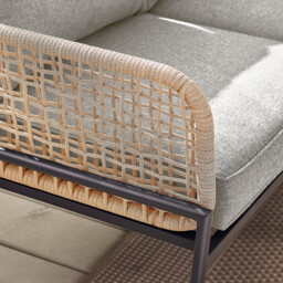 Maldives Beige Rattan & Taupe 5 Seat Garden Sofa Set - thumbnail 3
