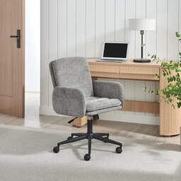 Diora Grey Jumbo Corduroy Swivel Office Chair