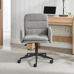 Diora Grey Jumbo Corduroy Swivel Office Chair - thumbnail 2